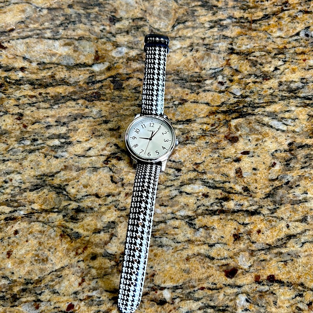 Woman’s Timex Watch. Black and white.